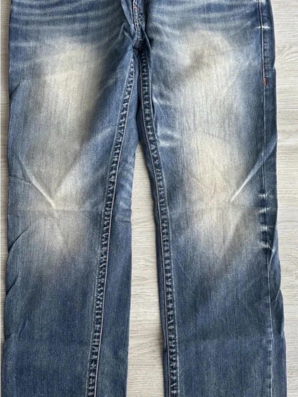 True Religion Men's Faded Blue Relaxed Straight Jeans